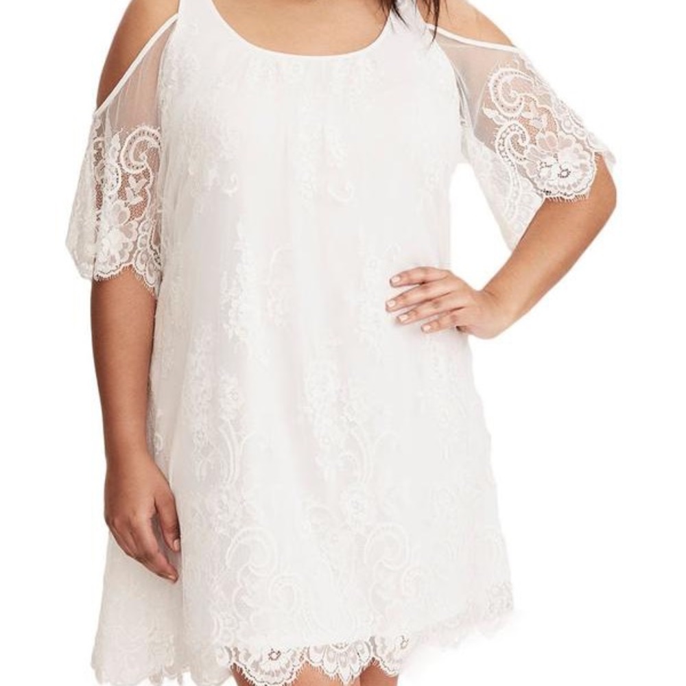 White Lace Dress “Cold Shoulder”